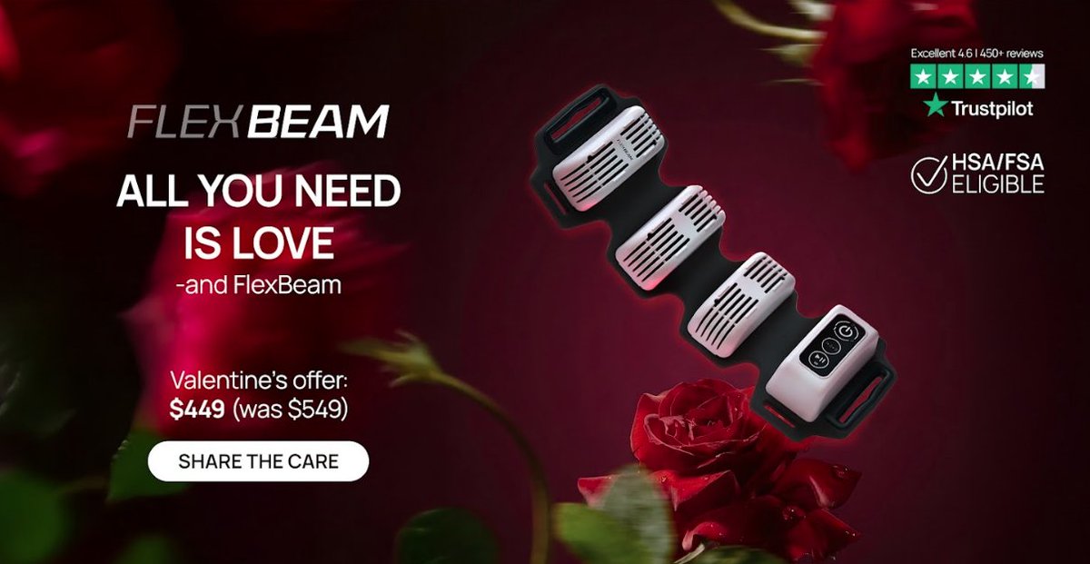 INTOUCH_RUGBY's tweet photo. VALENTINE'S DISCOUNT >>>> Through February 16th, $100 OFF FlexBeam and an additional 5% OFF with code INTOUCHRUGBY at checkout or click on https://t.co/007kKZrvcE #flexbeam #redlighttherapy #ad #valentinesdaygifts FlexBeam Portable Red Light Therapy Device. An amazing recovery device