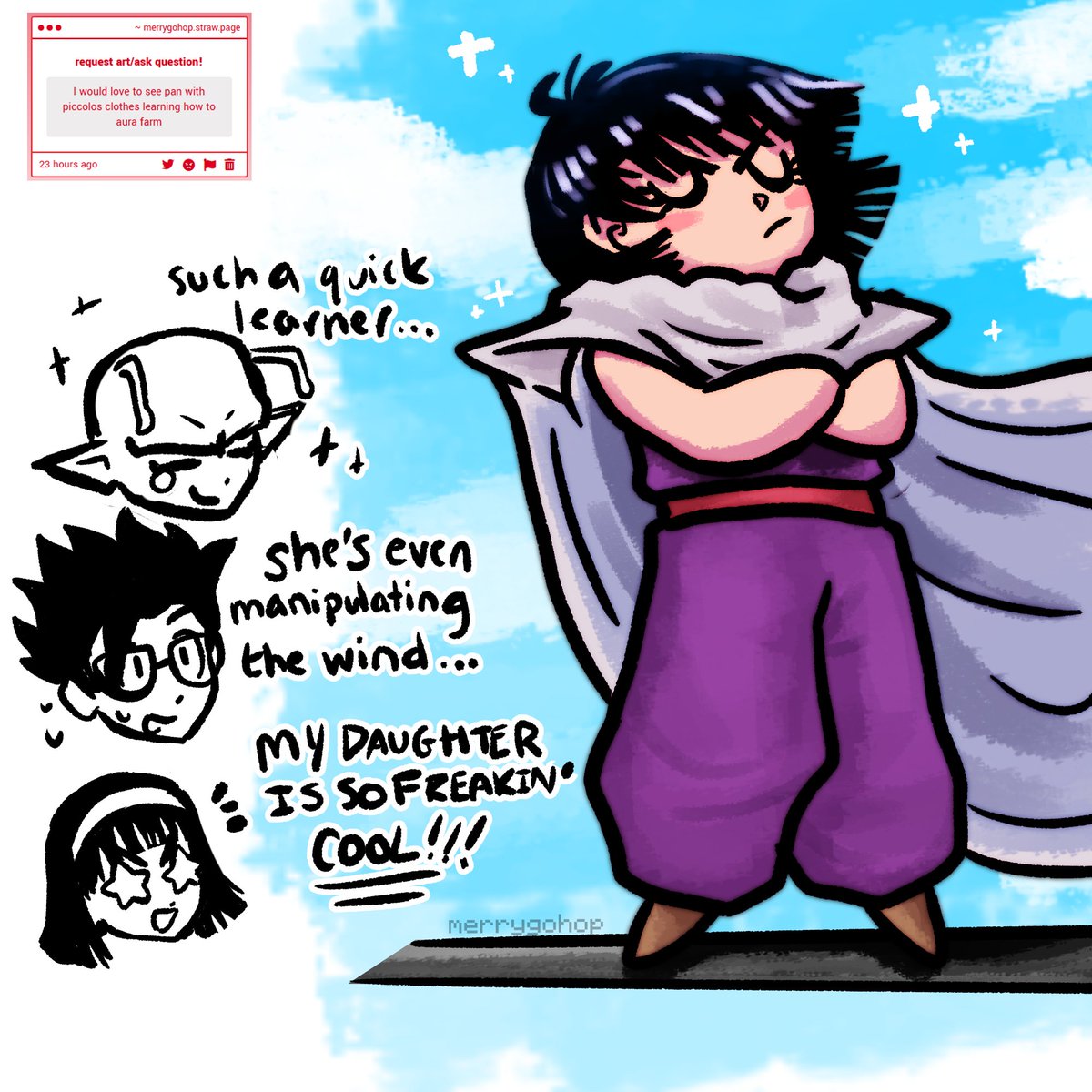 "Pan with piccolos clothes learning how to aura farm"
-> She is so tuff 🔥💯

#DragonBall #ドラゴンボール #DragonBallSuper