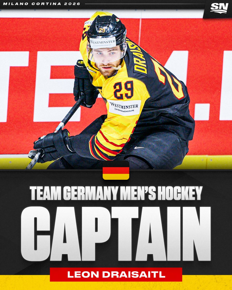 Leon Draisaitl has been named captain of the German men’s hockey team at #MilanoCortina2026 🇩🇪