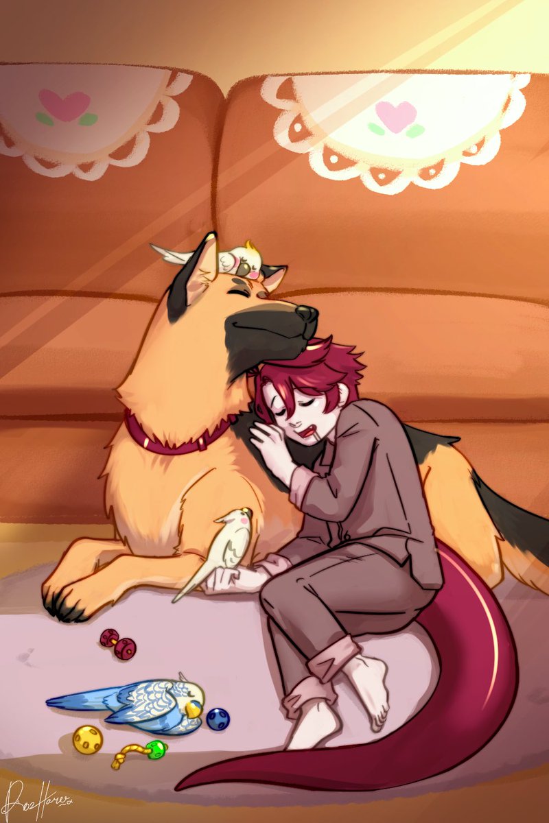 Everyone was amazing and sweet to be able to made this project for Banchou^^

I drew him and his pets… maybe I should add toucan too =3=
Anyway, HAPPY BIRTHDAY BANCHOU-

#BirthdayRex2026 #JurasickArt