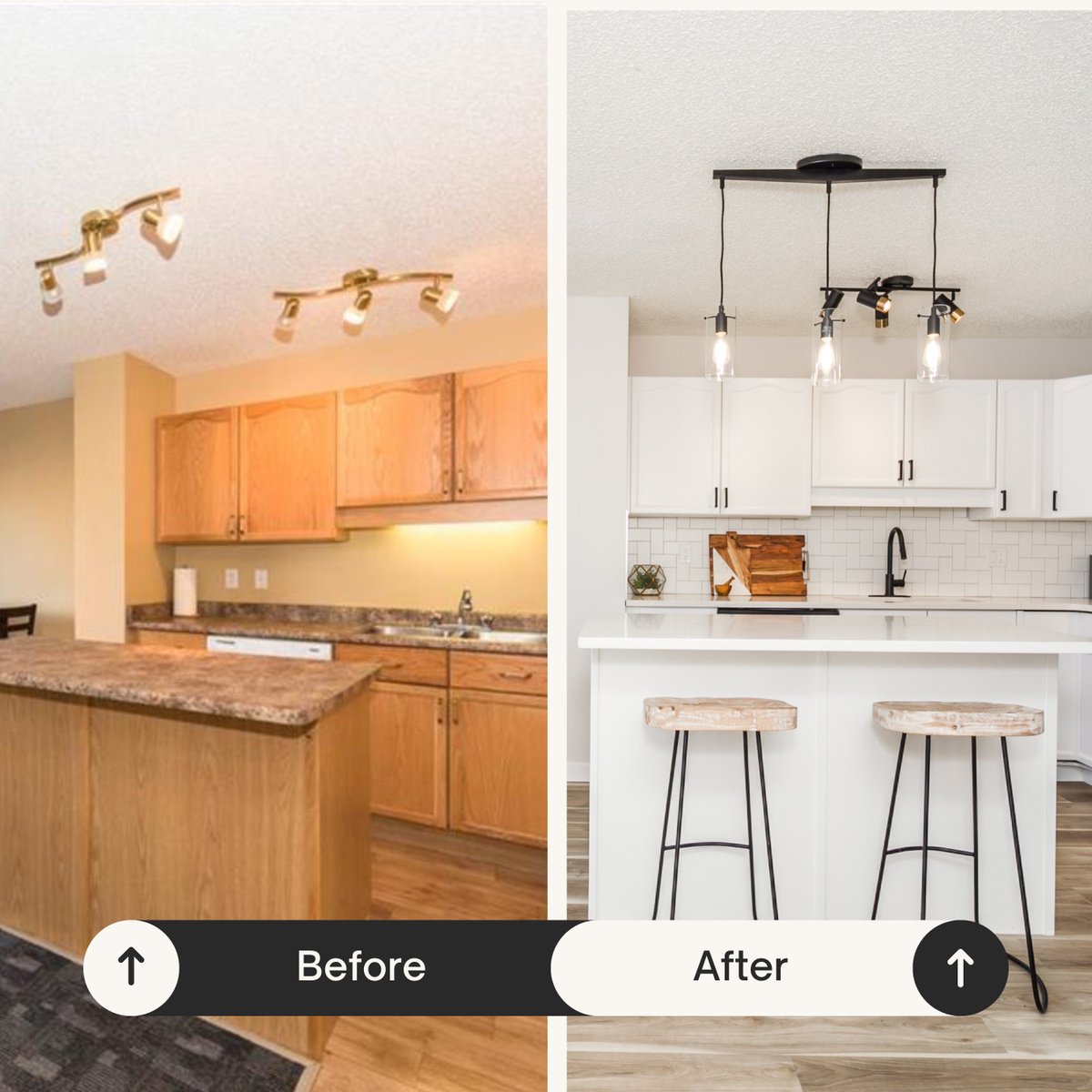 Jamie_byDesign's tweet photo. Small layout and finish changes turned a cramped kitchen into a home's sales engine brighter lighting, optimized workflow, and curated finishes increased buyer appeal and market readiness. Staging and procurement made the difference. Learn more: https://t.co/f8jxDX9IUa https://t.co/CH1N9TbVtJ