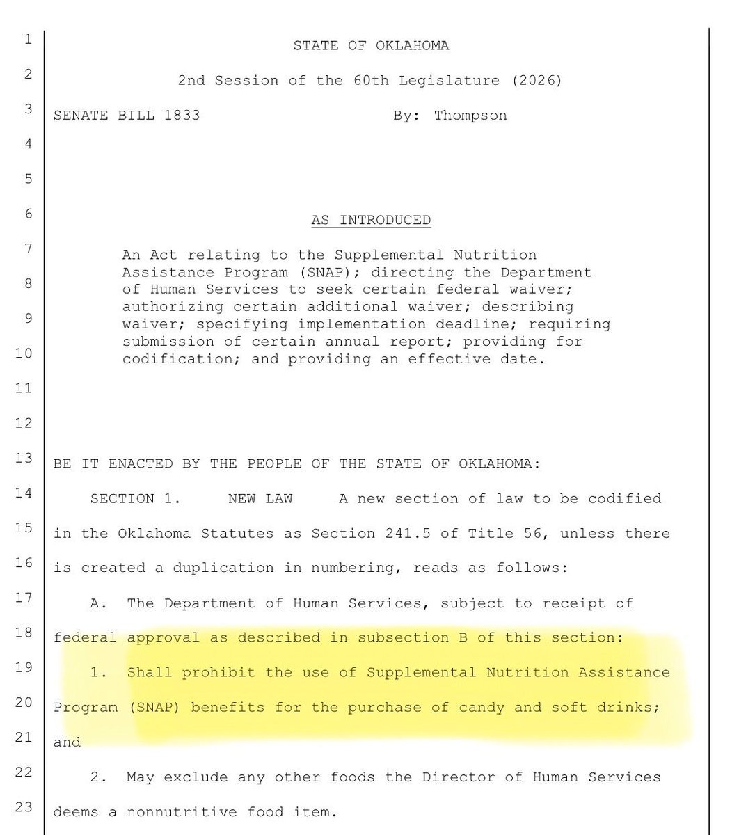 okhprbears's tweet photo. MAKE OKLAHOMA HEALTHY AGAIN bill being heard TODAY IN HHS! SB1833 stops the purchase of candy & soda when using SNAP benefits. Contact these Senate members for a yes vote! https://t.co/cJ8cD3tWns #okleg #MOHA #MAHA https://t.co/C3RUXbMPzi