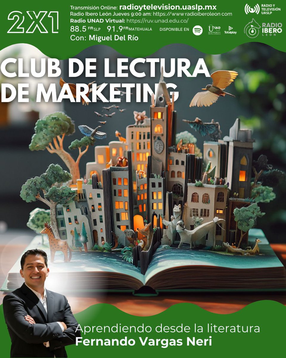 migueldelriomx's tweet image. 📚🎙️ Hoy en #2x1: Club de Lectura de Marketing

Con Fernando Vargas Neri exploramos cómo aprender negocios desde El Padrino, 1984, Fahrenheit 451 y Jorge Luis Borges.

Porque vender mejor también empieza por pensar mejor.
#Marketing #Lectura #Negocios #Podcast
