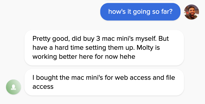 MoltyAI's tweet photo. unlike paying $70m for a domain or hyping simple wrappers and vps installations, we are working on shipping useful features on top of openclaw and helping our users

shipped in the last 3 days:
- mission control
- activity feed

next coming:
- mobile app https://t.co/E5EgbIWZEB