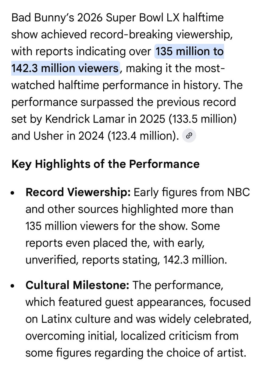 For all the haters. Time to look inside your angry, miserable, close-minded, wrecked lives and possibly start to live a more happy, fulfilled life:
#badbunnysuperbowl #SuperBowlLX #SuperBowl $badbunny $Superbowl
