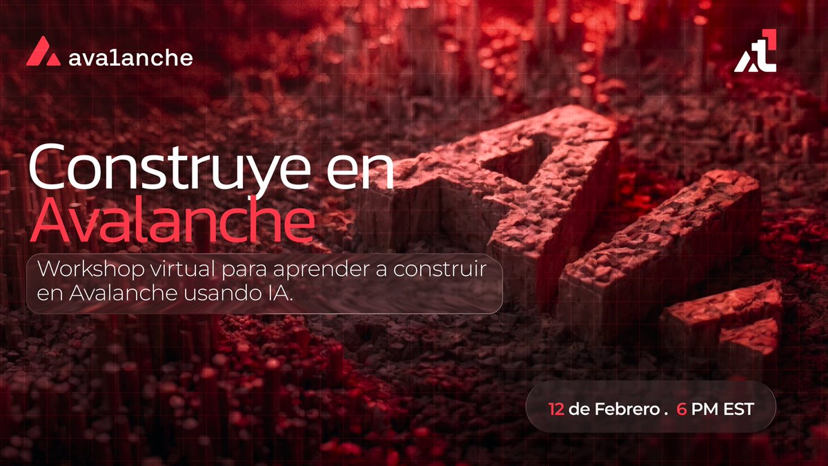 Vibe coders, this one’s for you 🔺
Workshop virtual para construir en Avalanche usando IA.

📅 Feb 12 · 6 PM EST

👉 ¿Quién se suma? luma.com/6d95foif