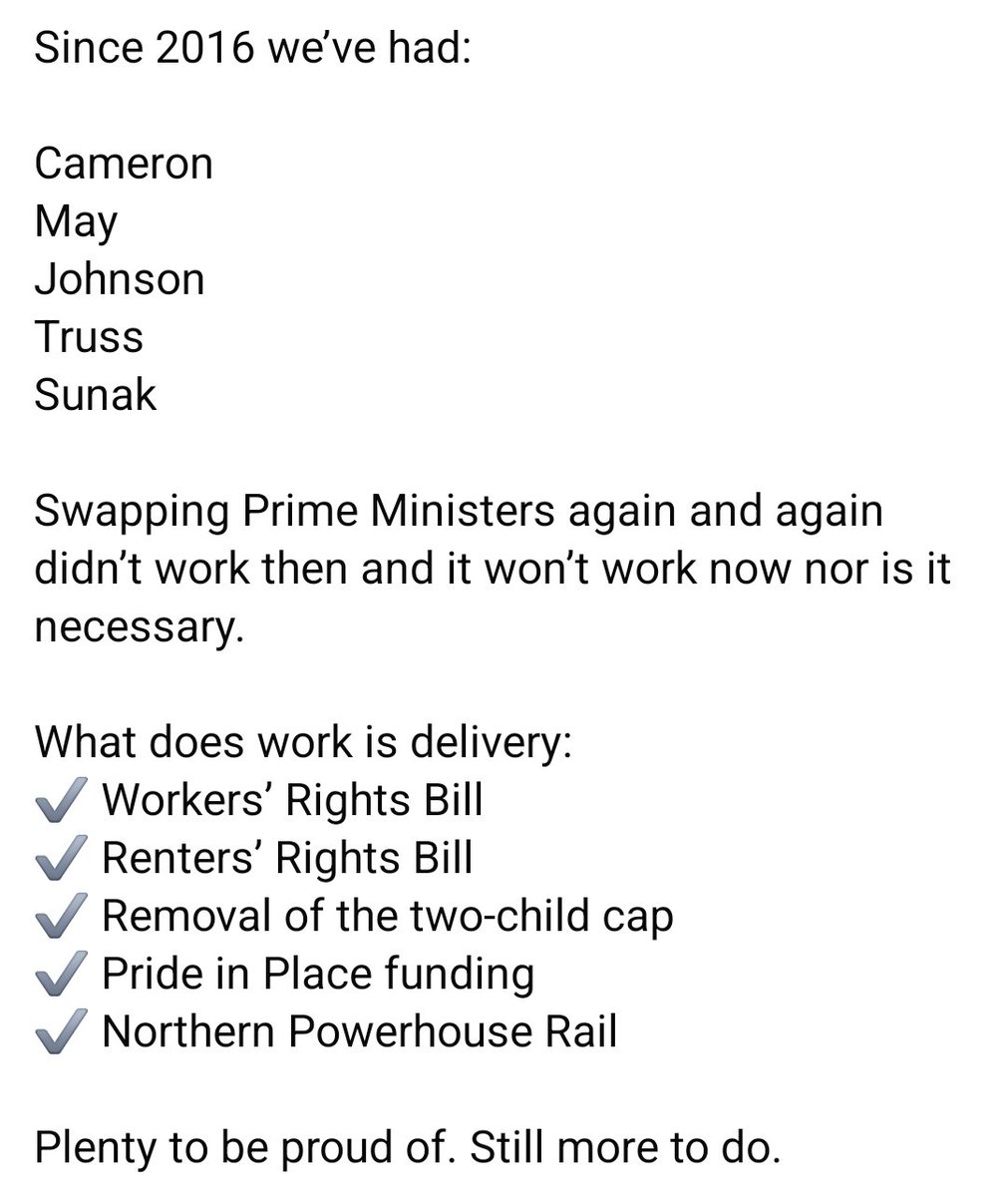 JackProud87's tweet photo. #Starmer should stay! He has done more to improve this country in 18 months than 14 years of the last lot! https://t.co/4Tr9fBvyhV