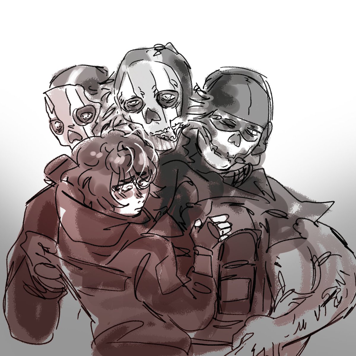 was asked on tumblr about a zombie AU with Caneton and maybe about Alone. I can picture him staying with Alone and searching for Roach who's missing #cod #CallofDuty #alone #Ghost #SimonGhostRiley