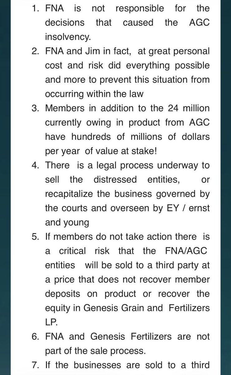 buperac's tweet photo. Jim Mann is trying to rally farmers to save AgraCity, owned by Jim and James Mann, from having its assets all sold off for pennies.

Stating there is $24 million currently owed in product and if farmers don’t invest now they may never see their product they paid for. 

But you still won’t get your product, you will get equity in the new Mann company that will sell the product. 

Jim Mann talks about the $80 million FNA has taken in memberships, why doesn’t he just buy it?

These people are fucking criminal fraudsters.