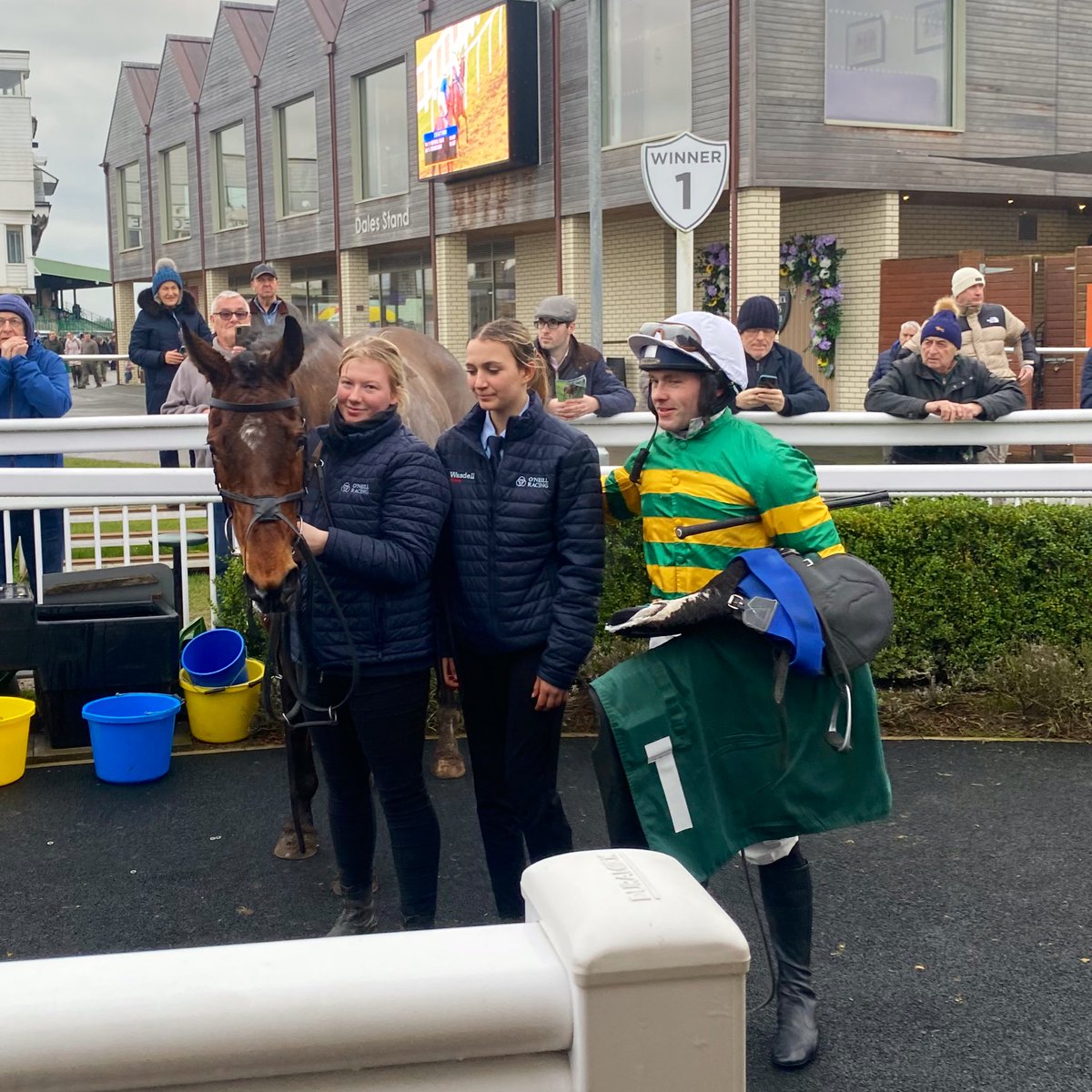 CatterickRaces's tweet photo. IMPERIAL BEDE makes it a double today for @JJONeillJnr and @oneill_racing, winning the @RacingTV Profits Returned to Racing Handicap Steeple Chase for owner Mr John P McManus - congratulations to all connections! https://t.co/QJbaBwk9Ay