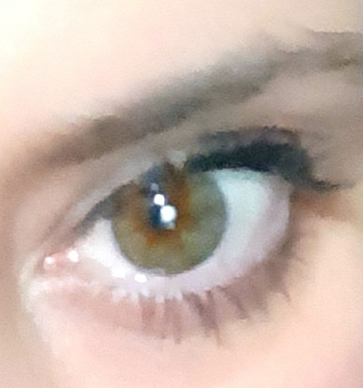 A veces, una foto borrosa me parece más bonita porque me recuerda a una pintura seguramente, que una extremadamente nítida.
Cuando la migraña aprieta, los colores del iris se vuelven más perceptibles y aunque aquí no se ve el enrojecimiento de la esclerótica, también es signo de.