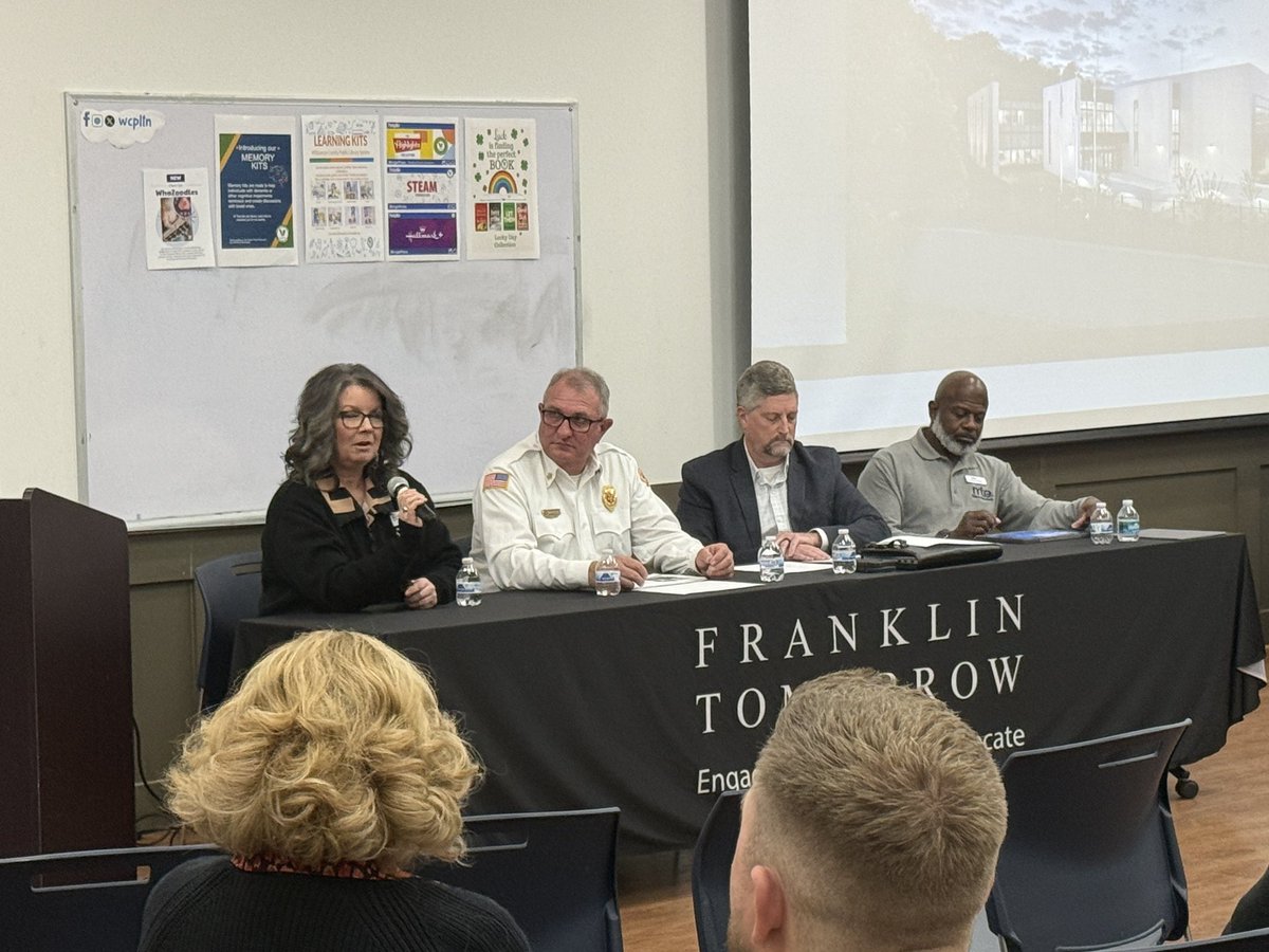 wherald's tweet photo. It’s the monthly @Franklin2morrow #franktalks this morning from the @wclibrary with a hot topic… response to storms. @MidTnElectric @CityOfFranklin @FranklinFire @Williamson_Fire https://t.co/rddSHgYZG4