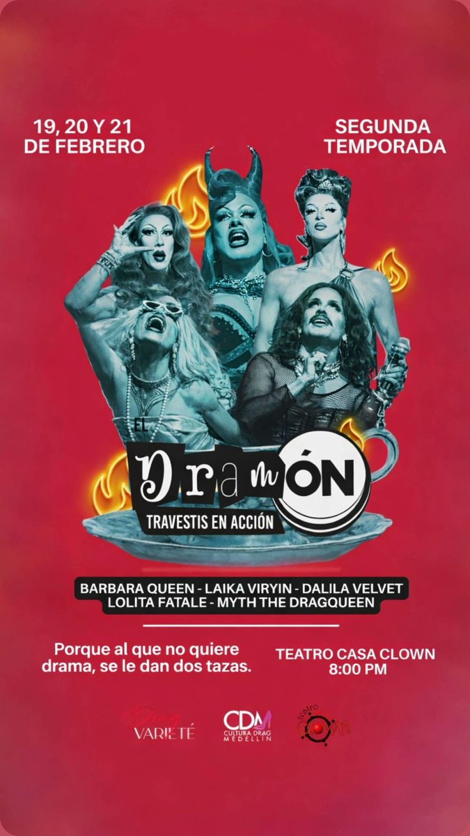 MythDrag's tweet photo. 2, 3 fechas del Dramón,Travestis en Acción en Teatro Casa Clown, 2° Temporada mor. https://t.co/TSZBdWBHD0