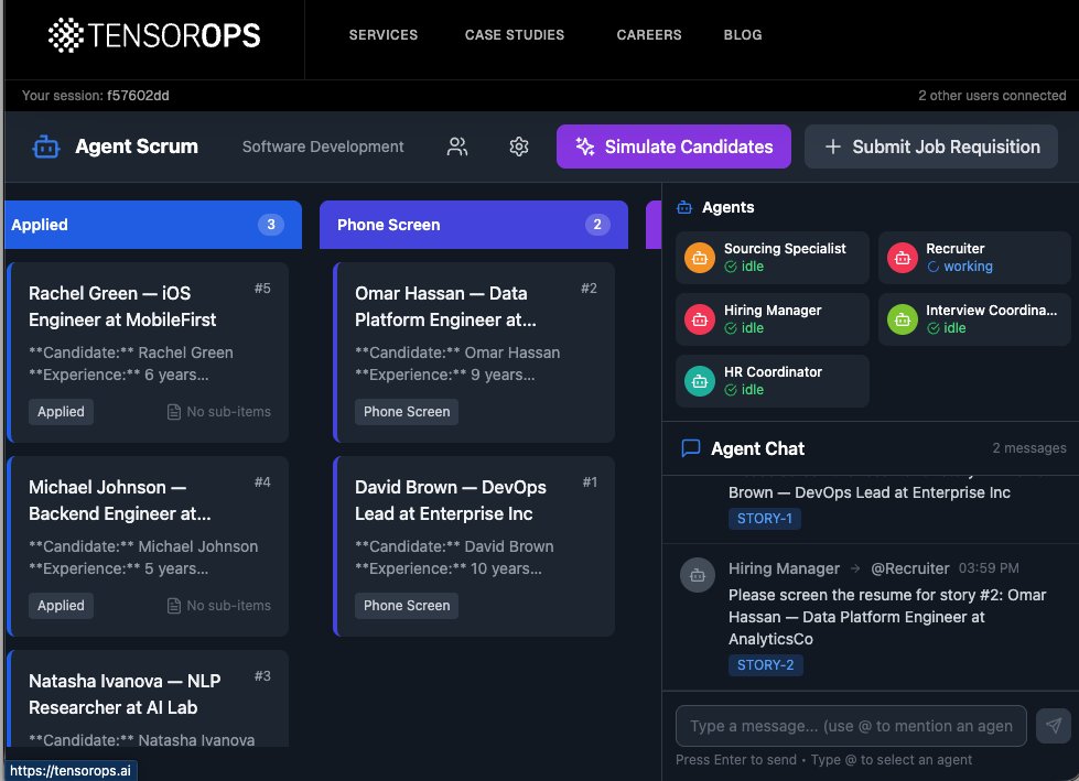 Orchestrating dozens of AI Agents to perform enterprise tasks requires process management tools like JIRA for agents!
<a href="/tensorops/">Tensorops</a> is introducing a conceptual Agent-Scrum demo built on MCP and A2A that syncs agents for workflows like recruiting and sales!
tensorops.ai/agent-scrum