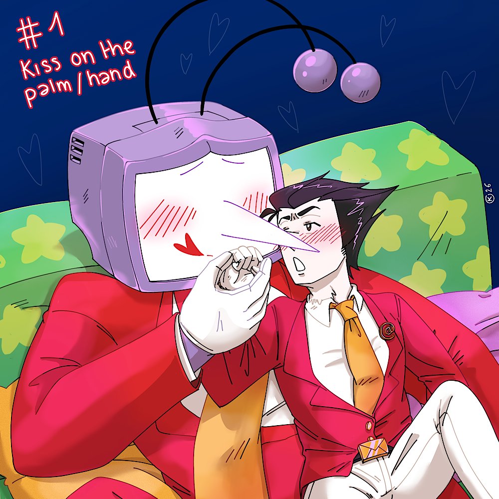 #SpamtennaKissChallenge (by <a href="/spamtennaweek/">SPAMTENNA WEEK</a> ) let's go!

Day 1 - Kiss on the palm/hand

The two of them are watching a movie in the green room but they got distracted 😘

#DELTARUNE #spamtenna