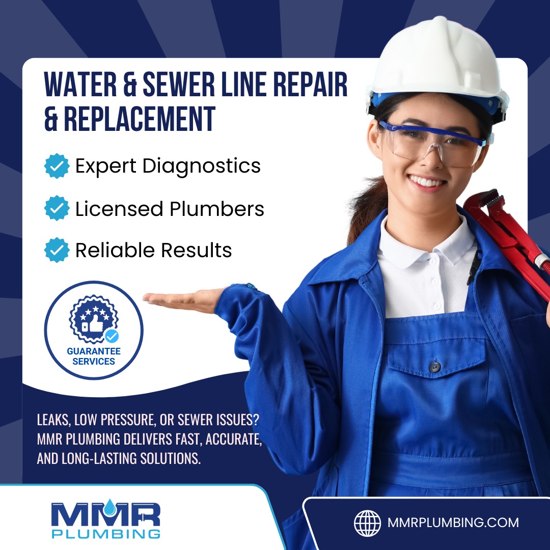 mmrplumbingllc's tweet image. Water or sewer line problems can’t be ignored.

MMR Plumbing provides expert water &amp;amp; sewer line repair and replacement with licensed plumbers, accurate diagnostics, and long-lasting results.

Serving San Antonio.

#MMRPlumbing #SewerLineRepair #WaterLineRepair #PlumberSanAntonio