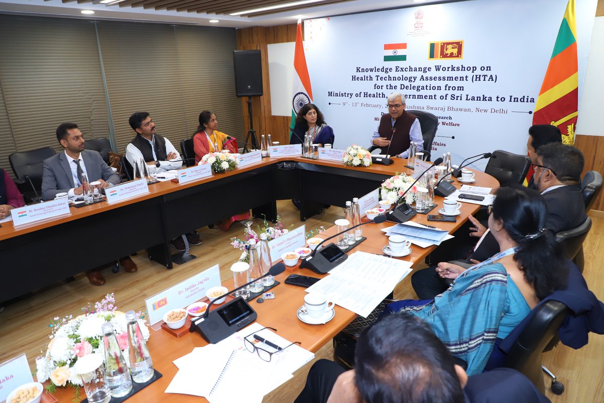 DeptHealthRes's tweet photo. Dr. Rajiv Bahl, Secretary DHR &amp; DG ICMR, addressed the 5-day Knowledge Exchange Workshop on HTA for the Sri Lankan Ministry of Health delegation starting today. He said the initiative as a significant strategic milestone in bilateral HTA collaboration
@MoHFW_INDIA  @PMOIndia https://t.co/buo3lLFsDX