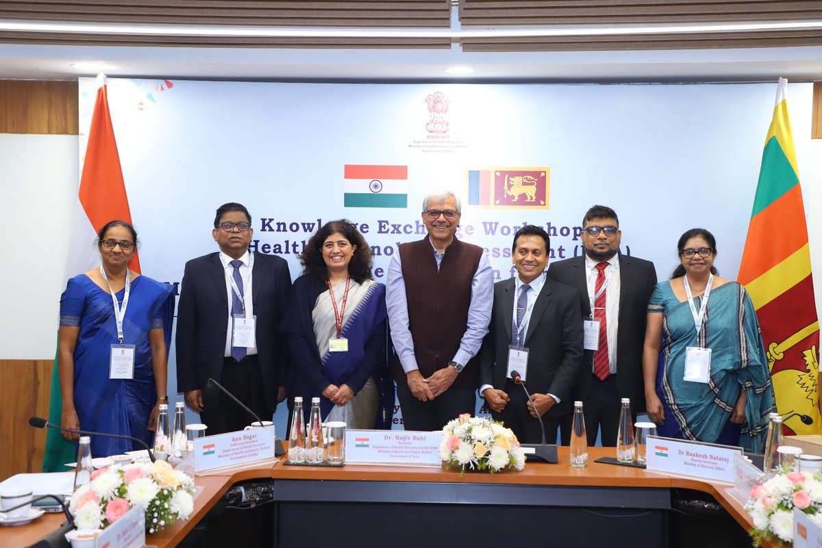 DeptHealthRes's tweet photo. Dr. Rajiv Bahl, Secretary DHR &amp; DG ICMR, addressed the 5-day Knowledge Exchange Workshop on HTA for the Sri Lankan Ministry of Health delegation starting today. He said the initiative as a significant strategic milestone in bilateral HTA collaboration
@MoHFW_INDIA  @PMOIndia https://t.co/buo3lLFsDX