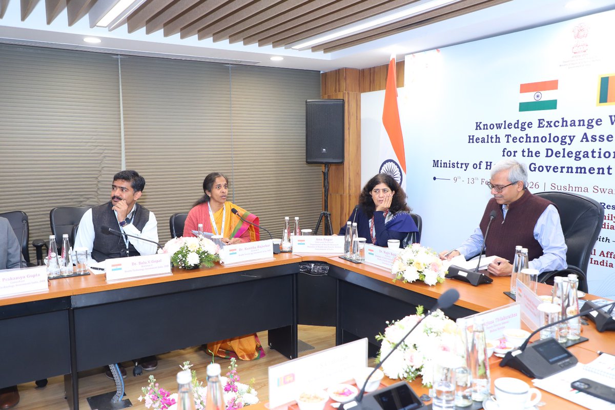 DeptHealthRes's tweet photo. 5day Knowledge Exchange Workshop on HTA for Sri Lankan Ministry of Health delegation kickstarted today at Sushma Swaraj Bhawan New Delhi!
Addl Secretary DHR, Ms Anu Nagar highlighted the impactful contributions of HTAIn to India's healthcare landscape
@MoHFW_INDIA  @PMOIndia https://t.co/ScdIh4sAMe