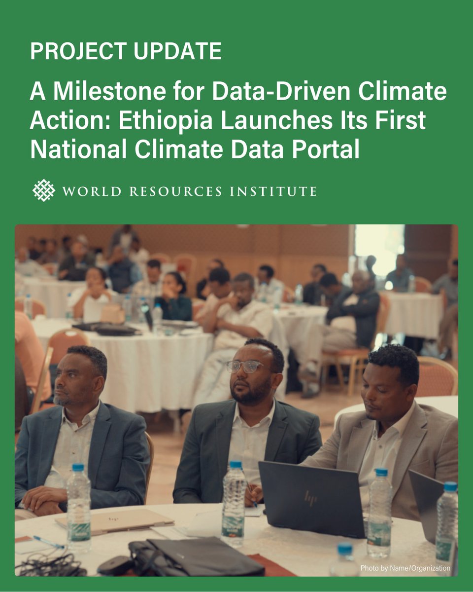 WRIClimate's tweet image. 🇪🇹 Ethiopia has launched its first National Climate Data Portal bringing climate indicators from across ministries into one integrated system to strengthen data tracking and evidence-based decision-making. 

🔗 bit.ly/4kizkIx 
#ClimateData #Ethiopia #CRGE #NDC
