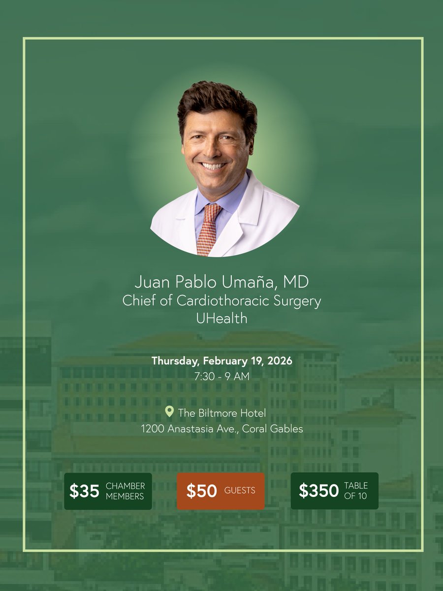 gableschamber's tweet photo. Grow your business by connecting with fellow #GablesChamber members at our signature monthly networking event - Good Morning Coral Gables breakfast. This month's program is sponsored by @UMiamiHealth 

Register today: https://t.co/rh1RTEeDc6 https://t.co/ooKi9yh9JS
