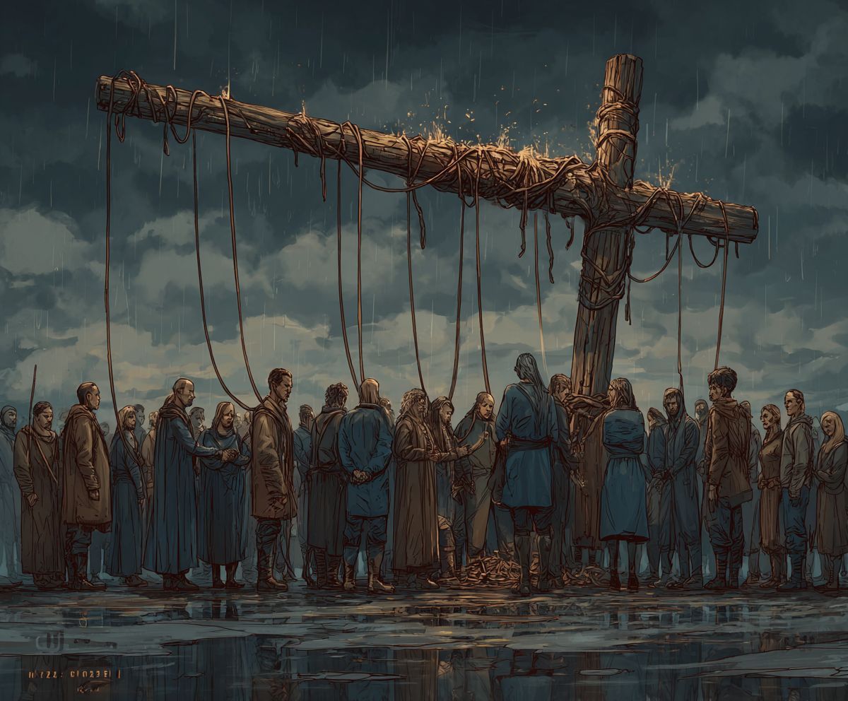 themeekshall's tweet image. The strings are cut.
Nobody is dancing. For the first time, they're standing still — and choosing their next step for themselves.
Look at their hands. They're reaching for each other, not reaching back up.
$MEEK is what happens after the strings break.