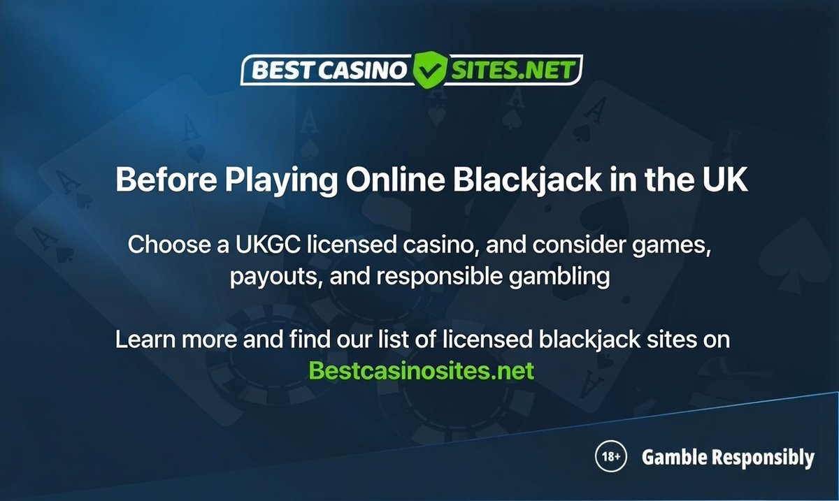 🛡️Looking for the Best Online Blackjack Sites in the UK? 

✅ Discover the top UK blackjack sites for 2026, all fully licensed &amp; safe!

Here’s what to look for: bestcasinosites.net/blackjack/

 Gamble responsibly, 18+. #bestcasinositesnet #OnlineBlackjack #Blackjack #UK #OnlineCasinos.