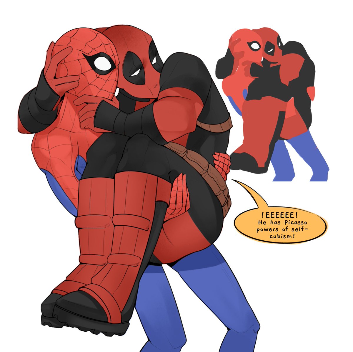 A redraw of a panel! #deadpool #spiderman
