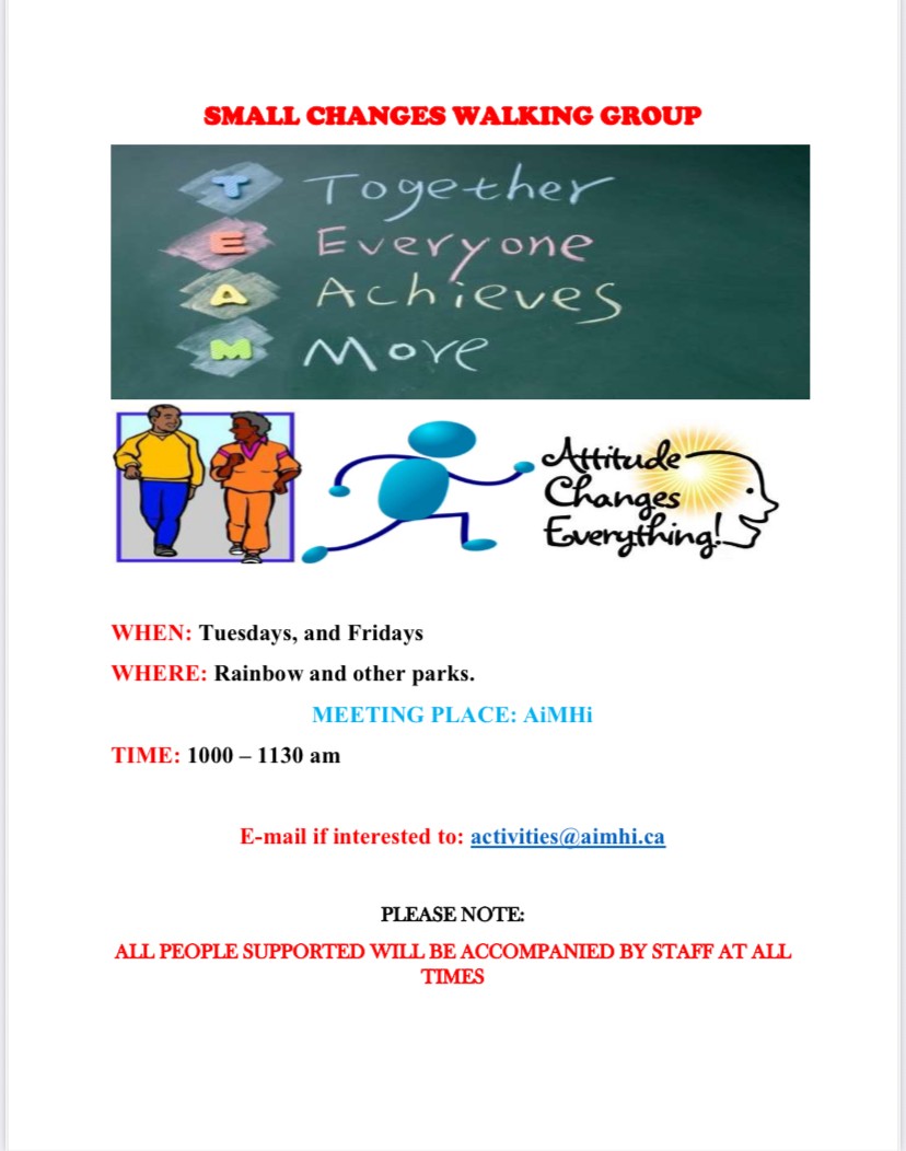 Go walking with AiMHi every Tuesday and Friday!🚶‍♂️#AiMHi