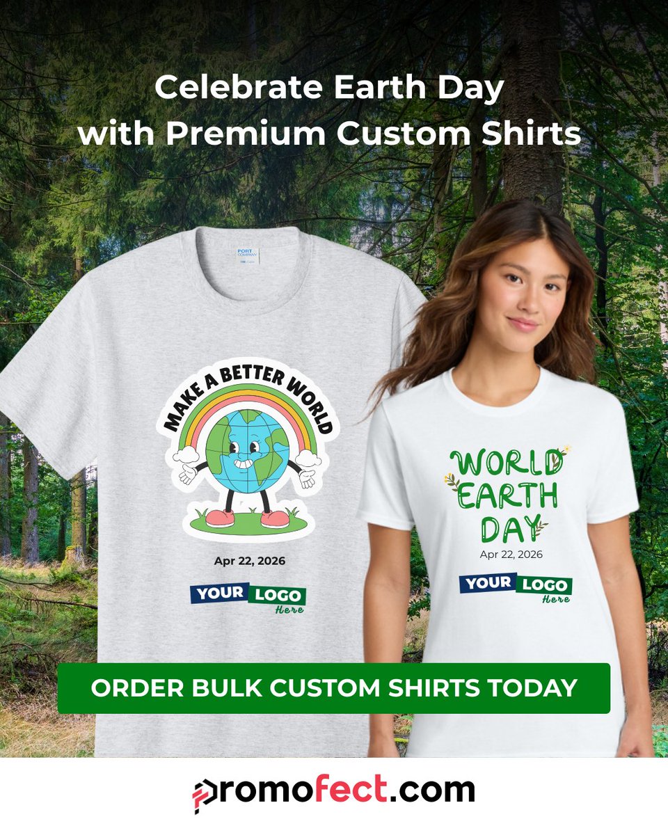 promofect's tweet photo. Planning an Earth Day event for the whole company? ๐ฑ
Order bulk Earth Day shirts now at https://t.co/MTy0GvqSSf
#EarthDayMerch #CustomShirts #BulkApparel #TeamMerch #EventShirts https://t.co/ZCOgkV0lL9