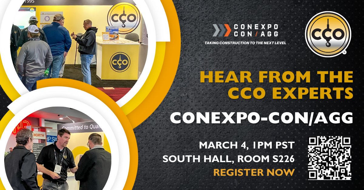 👋 Get practical insights you can put to work - come visit us at CONEXPO-CON/AGG 2026! We have extremely limited spaces available, so register TODAY! 

Visit form.jotform.com/260216746555157 to register, or scan the QR code. Secure your spot today!

#CCOCertification #CONEXPO