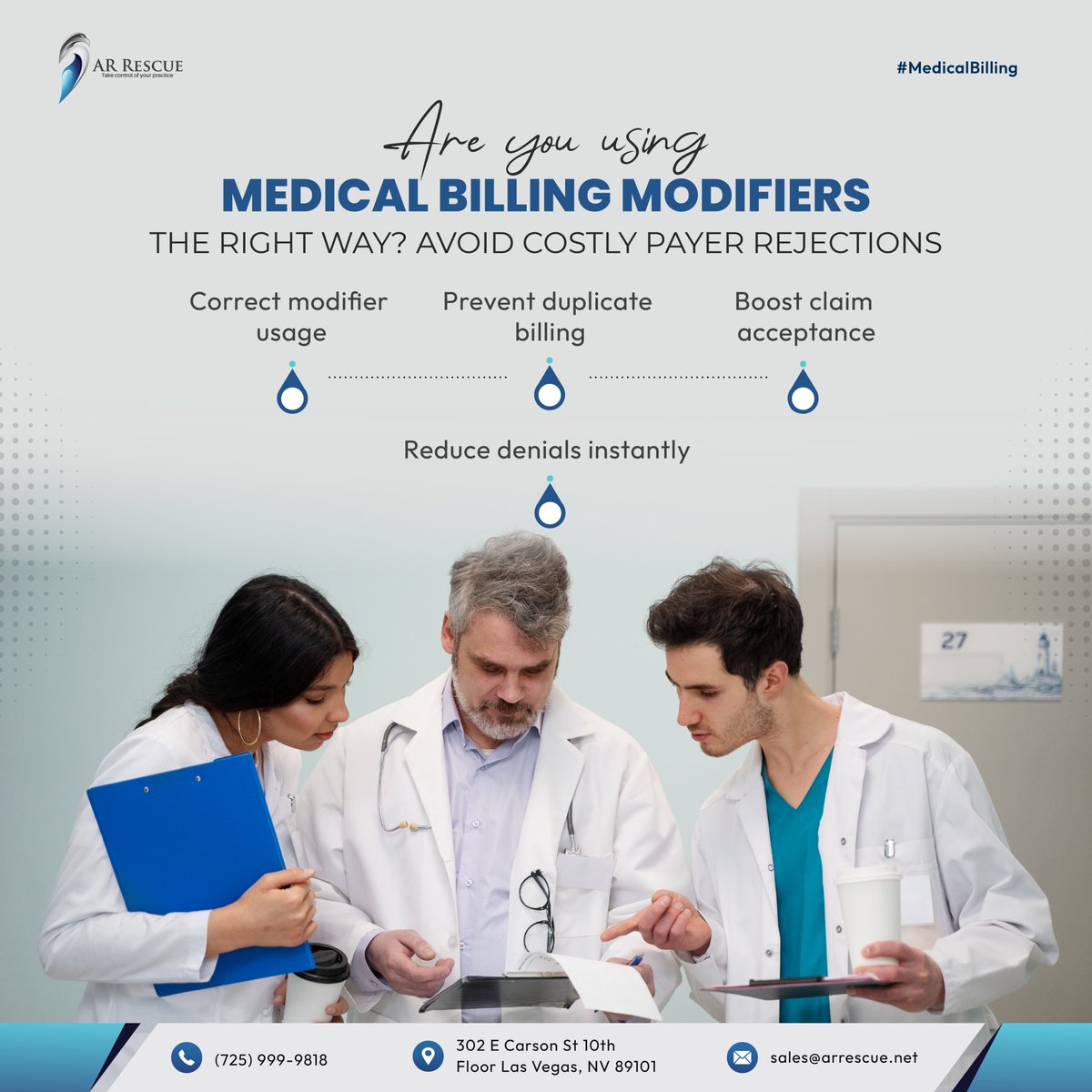 RescueAr's tweet photo. Let our experts help you avoid costly payer rejections with proper modifier usage so you get paid faster and cleaner.

With the right support, you can stop denials before they happen and keep your revenue flowing smoothly

#ARRescueMedicalBillingCompany #MedicalBilling #Modifier https://t.co/NV8UoJncEQ