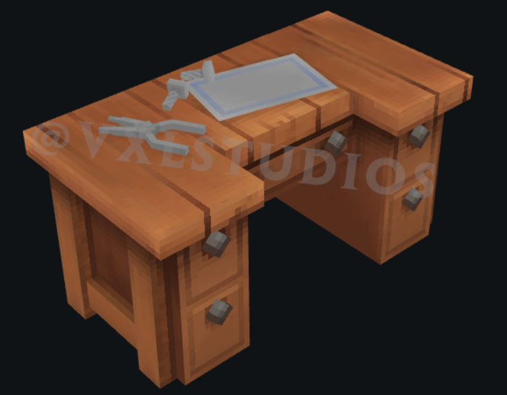 VXLStudios's tweet photo. Another sneak peak one of our new Artist and modellers is cooking up a nice new workbench 👀 

#HytaleModding #Hytale https://t.co/63FTOSasqe