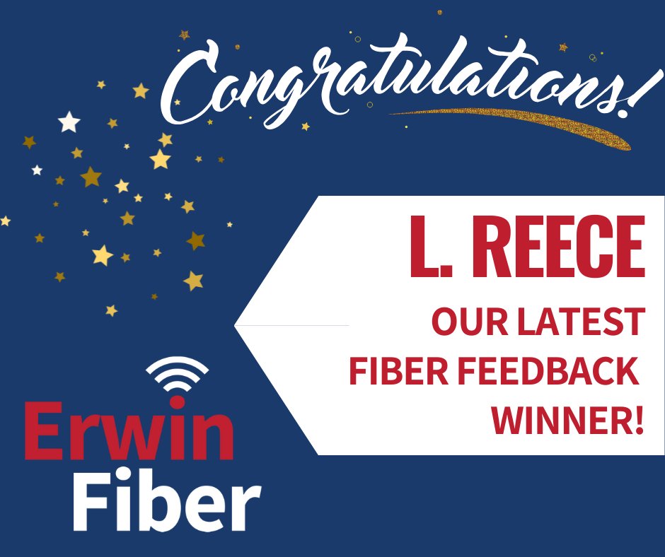 Congratulations to our Fiber Feedback Winner for the month of January. If you have an internet installation scheduled for this month, be sure to fill our our short survey afterwards for your chance to win a $50 account credit.