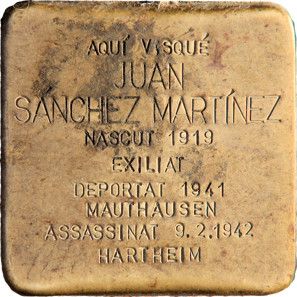 IStolpersteine's tweet photo. #OTD en 1942 fue asesinado en el castillo de Hartheim
JUAN SÁNCHEZ MARTÍNEZ
🔻 #deportado.
En la puerta de la casa en que vivió, en la ciudad de Terrassa, un 🟨 #Stolpersteine le recuerda.
"Una piedra, un nombre, una persona"
#RememberHartheim https://t.co/d03Lx5nYl4