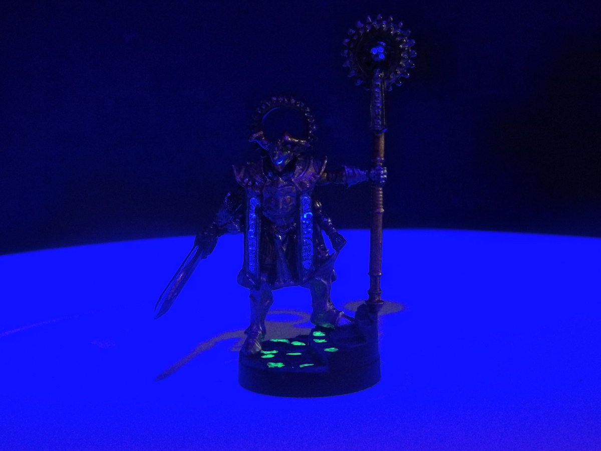 This is the leader of the Steelborn, he is the Cogseer.  I painted him in white gold and color shifter paints, and it was a lot of fun.  This model and the others are all from <a href="/SteamforgedLtd/">Steamforged Games</a>.

Have a good day and remember it gets better.