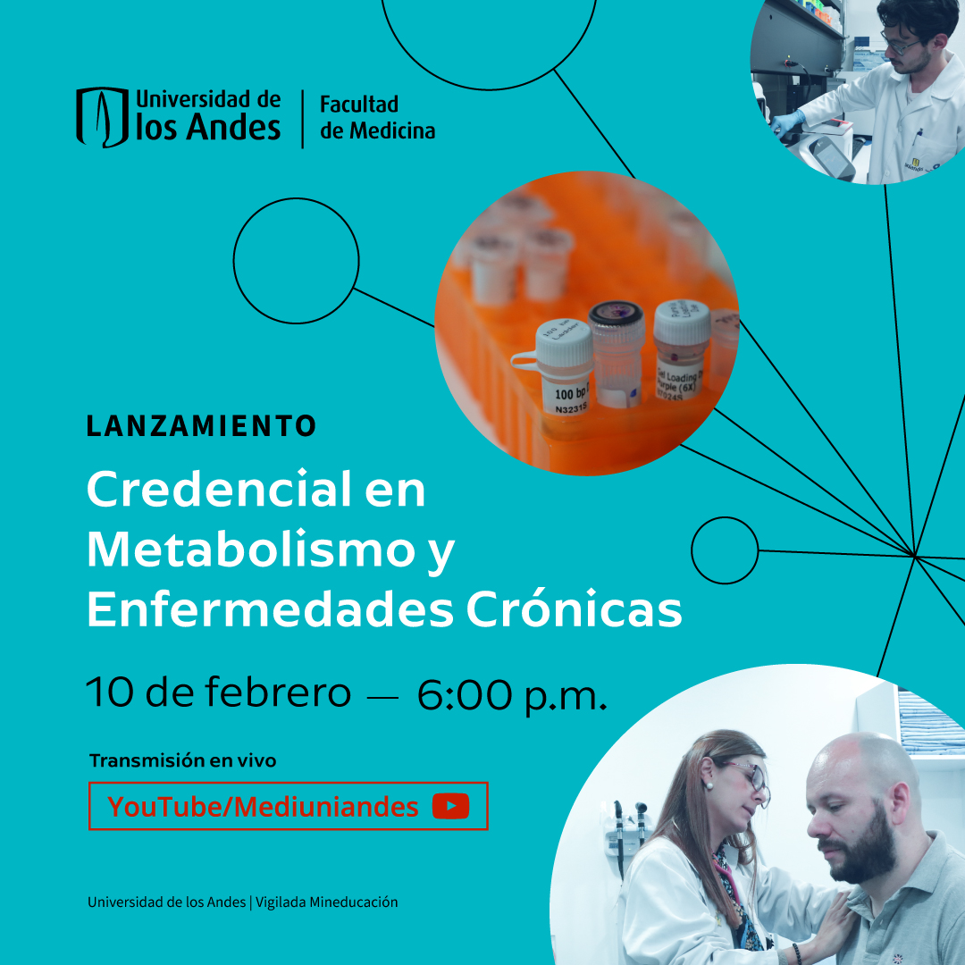 <a href="/MediUniandes/">Facultad de Medicina - Universidad de los Andes</a> lanza su primera Credencial en Metabolismo y Enfermedades Crónicas para estudiantes de pregrado, enfocada en el manejo integral de ECNT mediante formación clínica, rotaciones e investigación.
📅10 de febrero
🕕6:00 p.m.
🔴YouTube youtube.com/@mediuniandes
<a href="/Uniandes/">Uniandes</a>