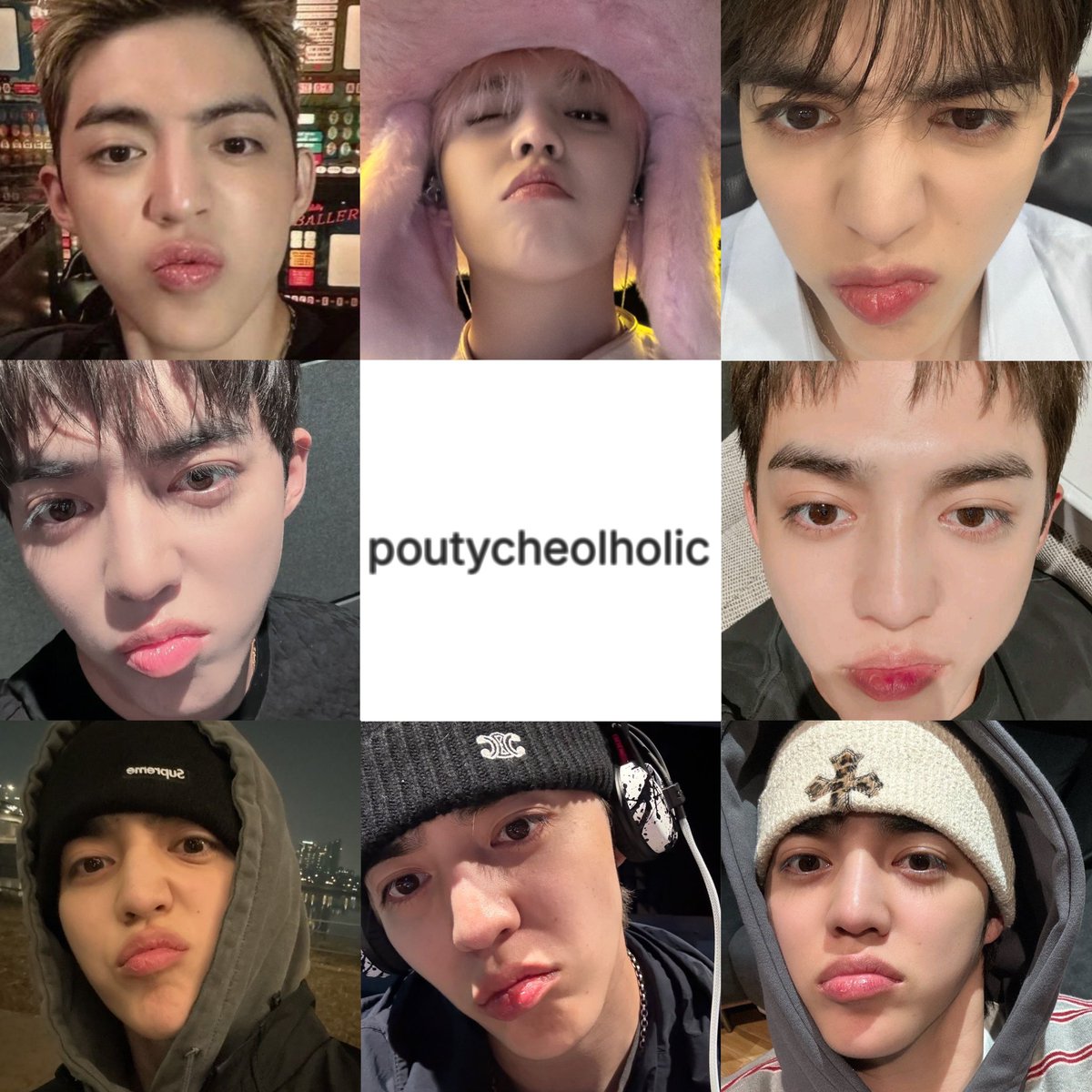 abs or biceps? HIS POUT. also with his abs and his biceps