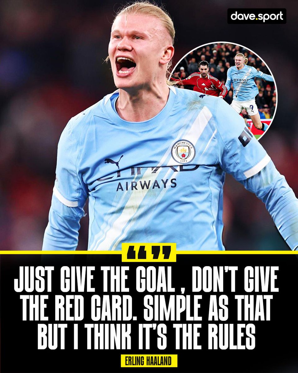 🗣️  Erling Haaland has now responded to Dominik Szoboszlai’s red card, saying the midfielder never deserved to see red against Man City!

"I feel bad for him because he gets a three game ban - just give the goal, don't give the red card. Simple as that. But I think it's the