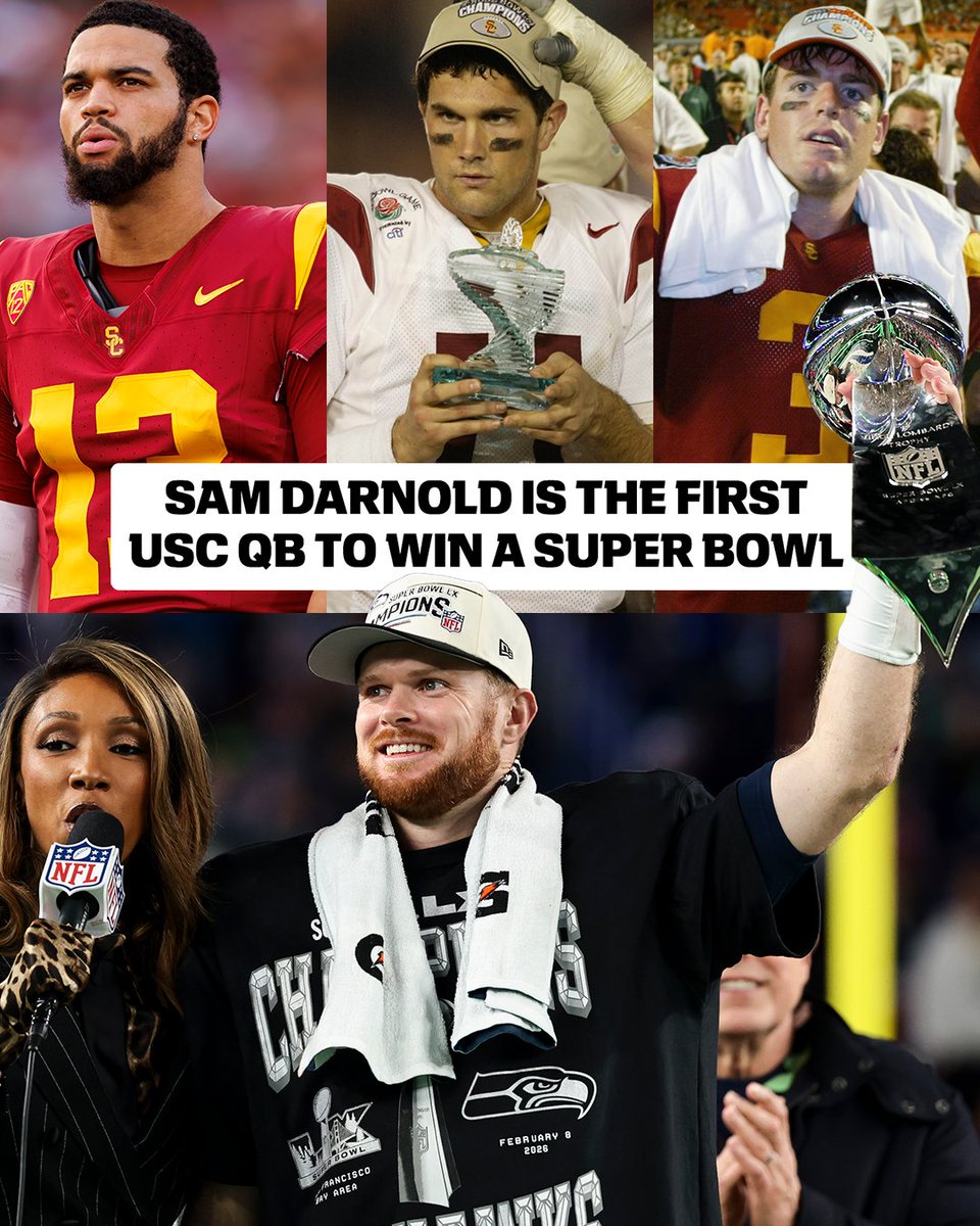 Sam Darnold making USC proud as the FIRST Trojans QB to win a Super Bowl 👏