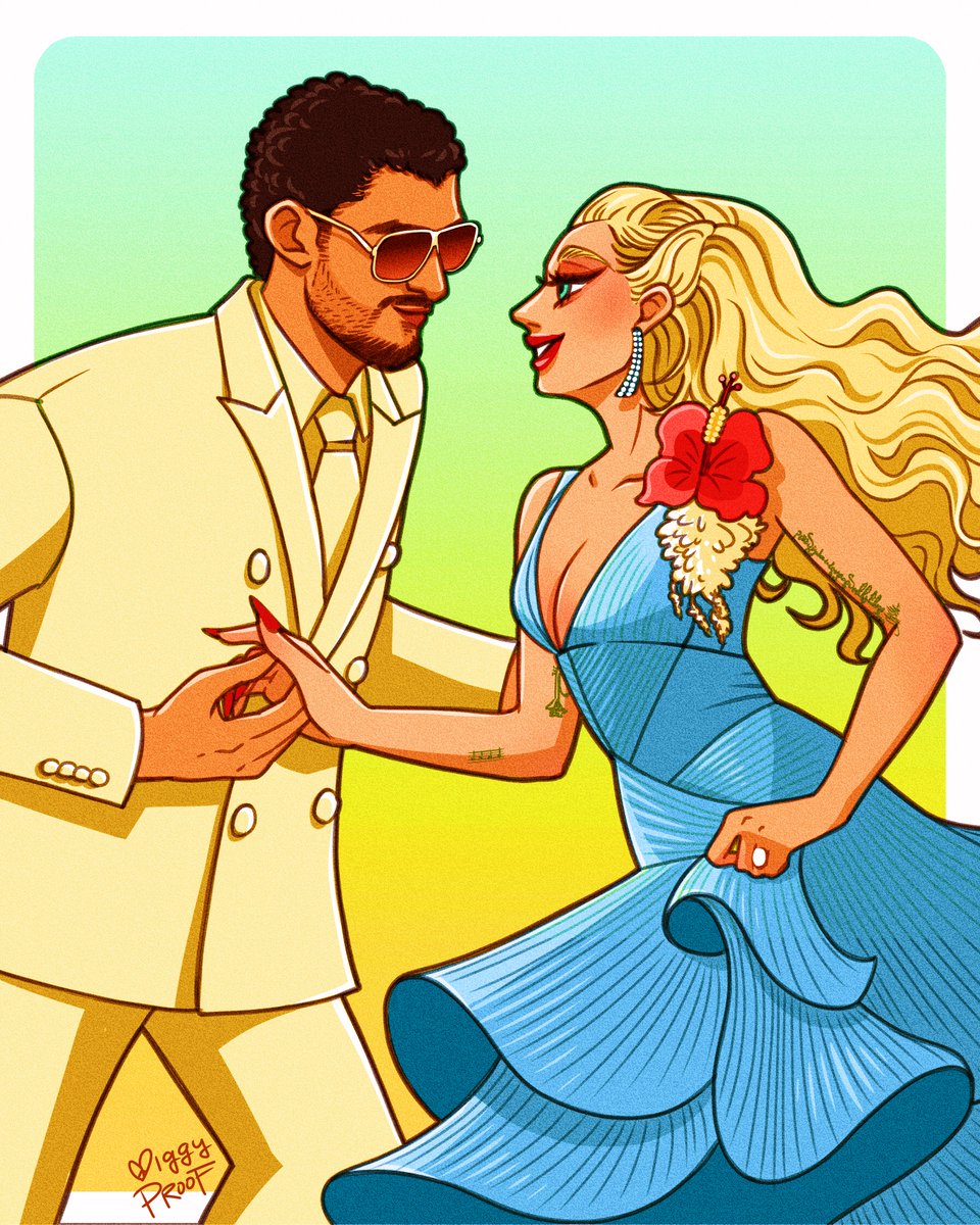 Bad Bunny &amp; Lady Gaga🤍🩵

at Bad Bunny’s #SuperBowlLX Halftime Show✨

#badbunnysuperbowl
#ladygaga