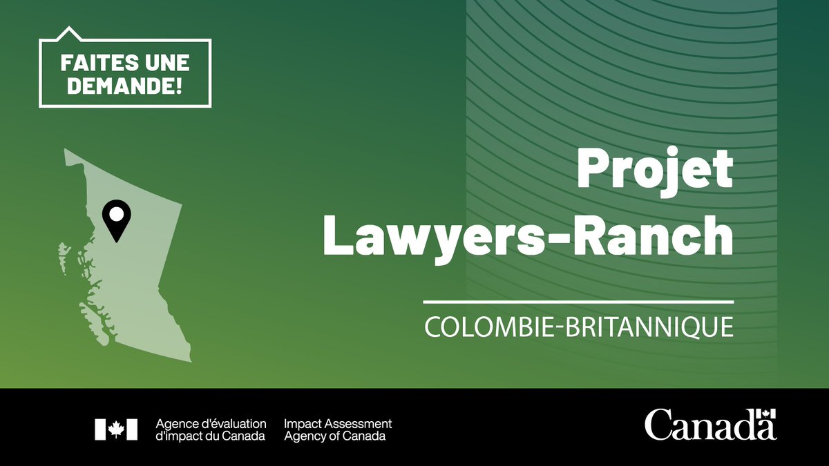 aeic_iaac's tweet image. 🚨 Ne manquez pas la date limite : Faites une demande d'ici le 12 février!

Il ne reste que quelques jours pour présenter une demande d’aide financière pour participer au processus d’#ÉvaluationImpact du projet #LawyersRanch en #ColombieBritannique.

iaac-aeic.gc.ca/050/evaluation…