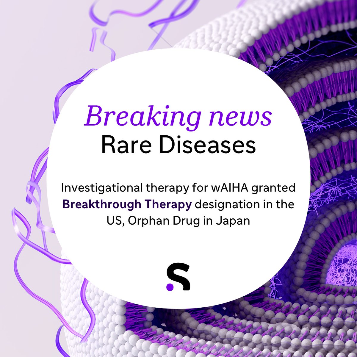 SanofiUS's tweet photo. Our investigational BTK inhibitor for the potential treatment of wAIHA was granted Breakthrough Therapy Designation by @US_FDA and Orphan Drug by @MHLWitter_en in Japan, highlighting our commitment to advancing therapies for #RareDiseases with significant unmet need. https://t.co/OnPNhjAwzn