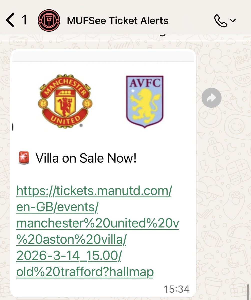 MUFC Ticket Alerts tweet media