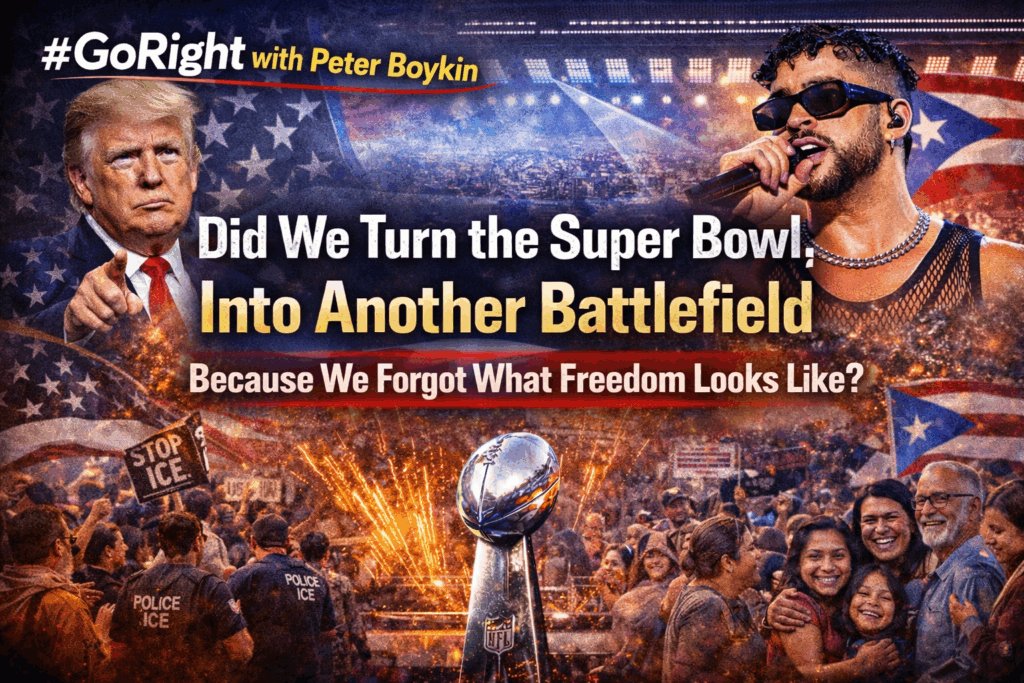 BoykinForNC's tweet image. Did We Turn the Super Bowl Into Another Battlefield Because We Forgot What Freedom Looks Like?

#GoRight with Peter Boykin

gorightnews.com/did-we-watch-t…

Somewhere along the way, America stopped being comfortable with disagreement.

We used to argue, debate, laugh, and keep watching