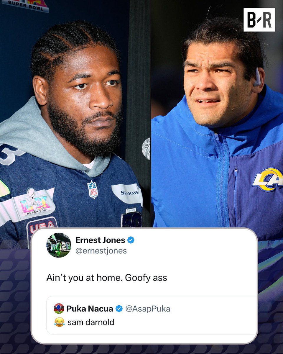 Puka tried to troll Sam Darnold for winning a Super Bowl, but Seahawks LB Ernest Jones clapped back 😅👀