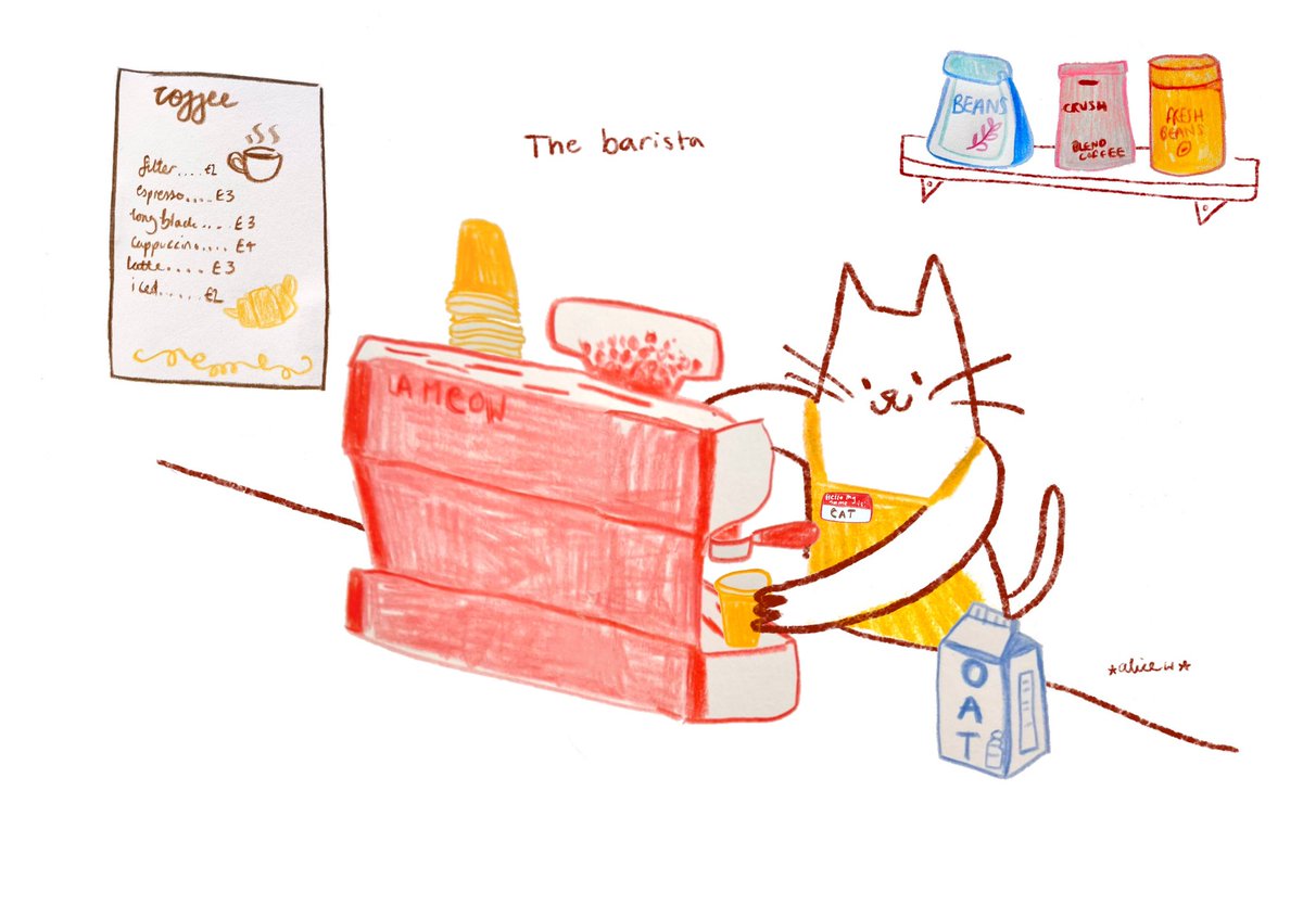 cats with jobs: exhibit b - the barista ☕️