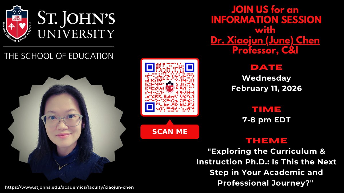 A PhD in Curriculum and Instruction will empower you with the advanced skills and experience needed to be a transformative educator and leader. Join our information session to learn more! <a href="/StJohnsU/">St. John's University</a>

REGISTER NOW!
👇👇👇👇👇
conta.cc/3ZqstmW
#SJUSOE 
#SJUElevate