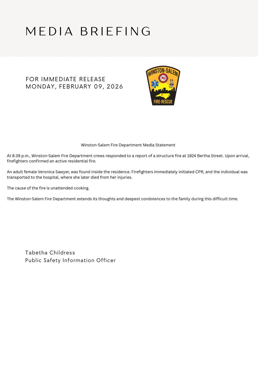 cityofwsfire's tweet image. 🚨 MEDIA ADVISORY 🚨
Please see the media briefing ⬇️
#WSFire