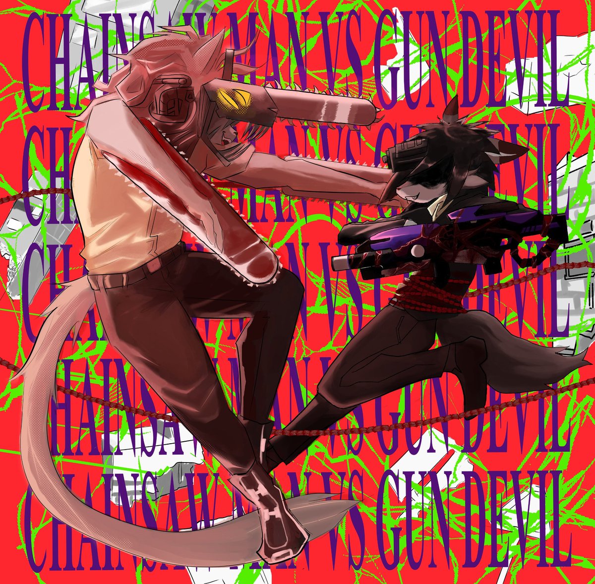 iiBelliak's tweet photo. Me and @fierycritter doing cosplay of chainsawman characters!1!1! 
:33💥 https://t.co/G8PvQ7PVg6